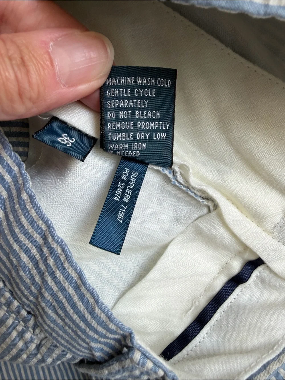 NWT Polo Ralph Lauren Hamilton Seersucker Shorts Men’s 36 Blue White Cotton